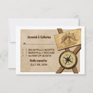 Cartão de Resposta de Casamento Vintage Adventure