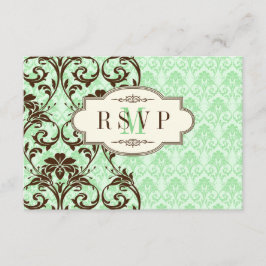 Cartão de Resposta de Casamento Vintage com Rolos 