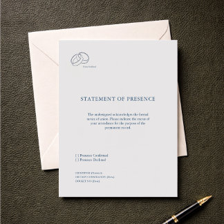 Cartão de Resposta de Cerimônia Civil – Casamento