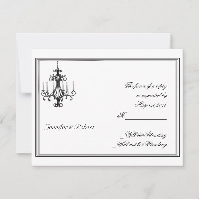 Cartão de Resposta de Chandelier do Glamor Hollywo (Frente)