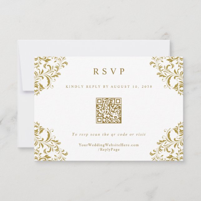 Cartão de Resposta de Código QR de Casamento Vinta (Frente)