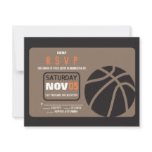 Cartão de Resposta de Convite ao Bar BASKETBALL Mi