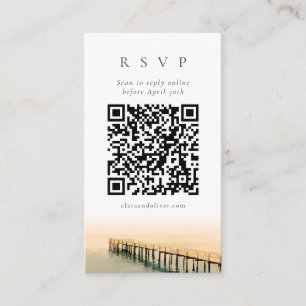 Cartão de Resposta de Convite com Código QR de Aqu