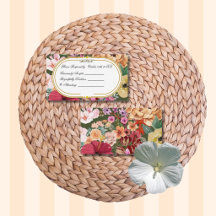 Cartão de Resposta de Convite de Caligrafia Floral
