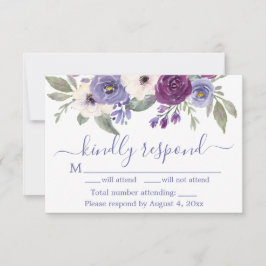 Cartão de Resposta de Convite de Casamento Floral