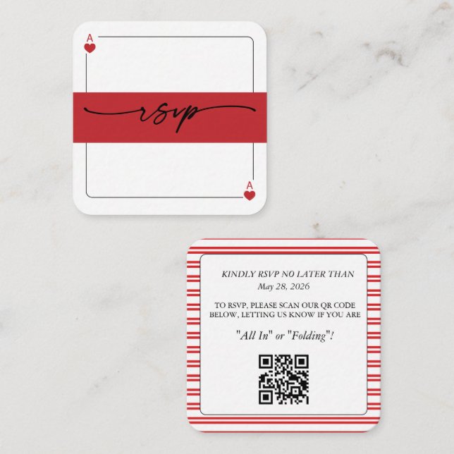 Cartão de Resposta de Convite de Código QR Lucky i (Frente/Verso)