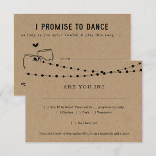 Cartão de Resposta de Convite Divertido com Pedido