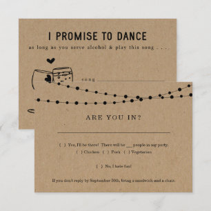 Cartão de Resposta de Convite Divertido com Pedido