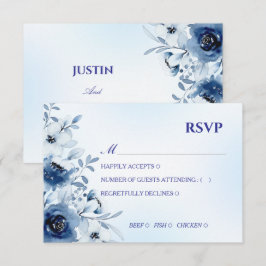 Cartão de Resposta de Convite Floral em Aquarela A