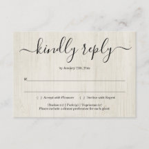 Cartão de Resposta de Convite - Madeira Rústica