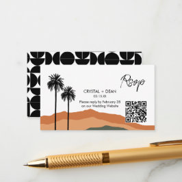 Cartão de Resposta de Convite Palm Springs Modern