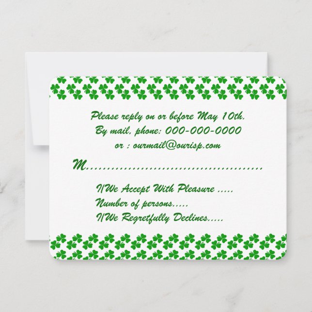 Cartão de Resposta de Convite para Casamento de Fe (Frente)