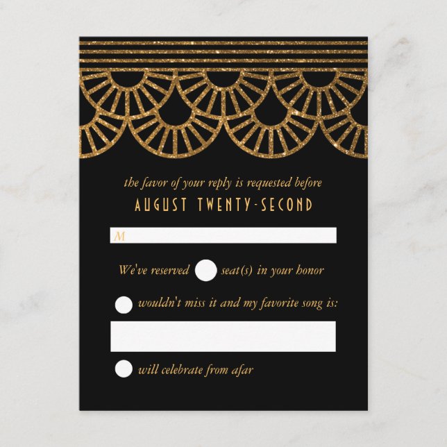 Cartão de Resposta de Convite para Casamento de Ve (Frente)