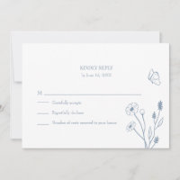 Cartão de Resposta de Convite para Flores Silvestr