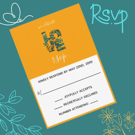 Cartão de Resposta de Convite Temático Laranja de 