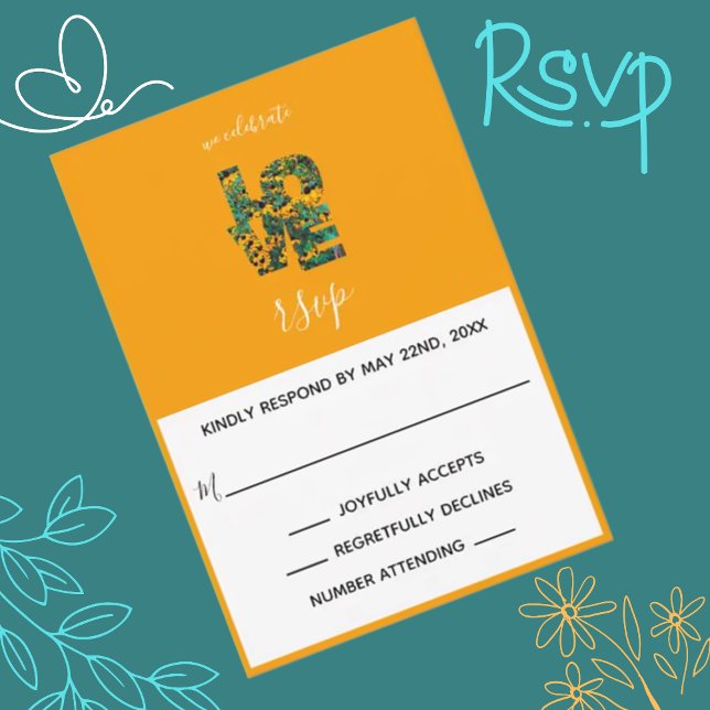 Cartão de Resposta de Convite Temático Laranja de  (Criador carregado)