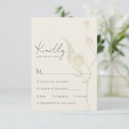 Cartão de Resposta de Daisy Wildflower RSVP Elegan