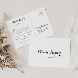 Cartão de Resposta de Escolha de Menu de Caligrafi