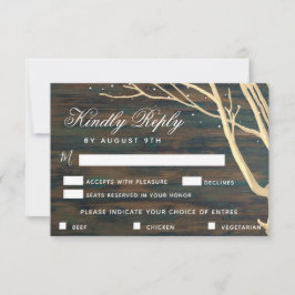 Cartão de Resposta de Escolha de Menu de Casamento