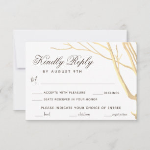Cartão de Resposta de Escolha de Menu de Casamento