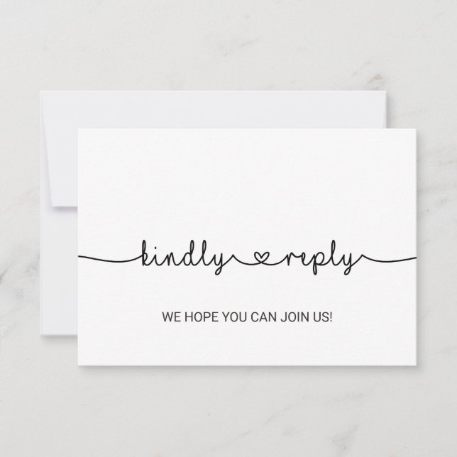 Cartão de Resposta de Escolha do Menu Love Hearts (Frente)