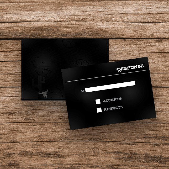 Cartão de Resposta de Estoque de Casamento de Góti (Response Card for Western Gothic Wedding Invitation Suite)