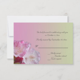 cartão de resposta de flores de rododendro rosa