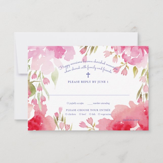 Cartão de Resposta de Folhagem Abençoado (Frente)