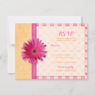 Cartão de Resposta de Gerbera Daisy Personalizável