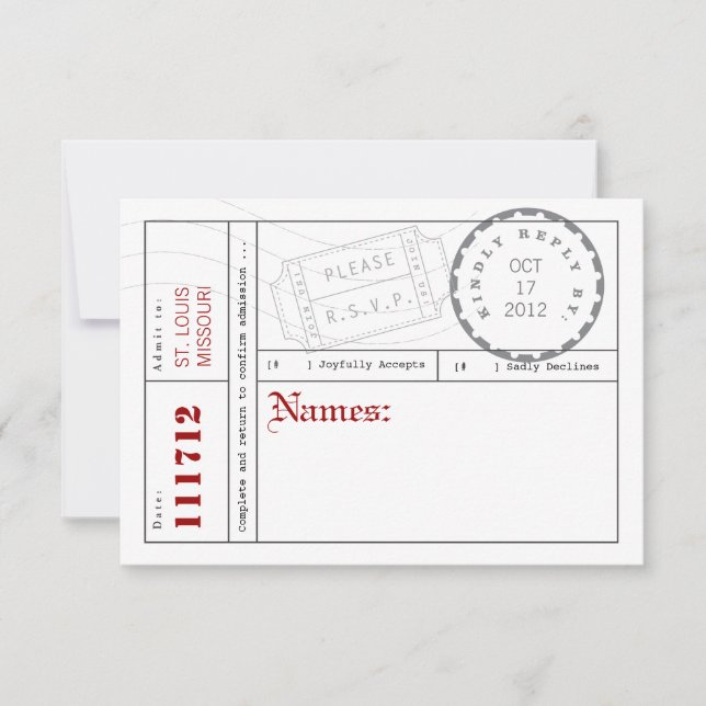 Cartão de Resposta de Guia de Tíquete Moderno (Frente)