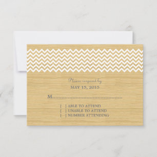 Cartão de Resposta de Ivory Rustic Chevron