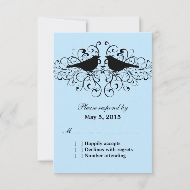 Cartão de Resposta de Marcha de Pássaro Azul (Frente)