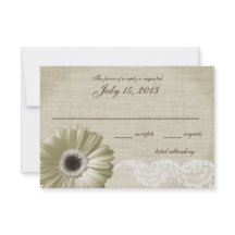 Cartão de Resposta de Margarida Branca e Casamento