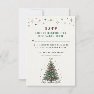 Cartão de Resposta de Natal com Árvore de Natal em