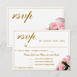 Cartão de Resposta de Opção de Menu de Casamento F