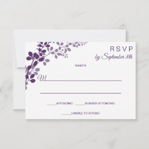 Cartão de Resposta de Pequeno RSVP para Casamento