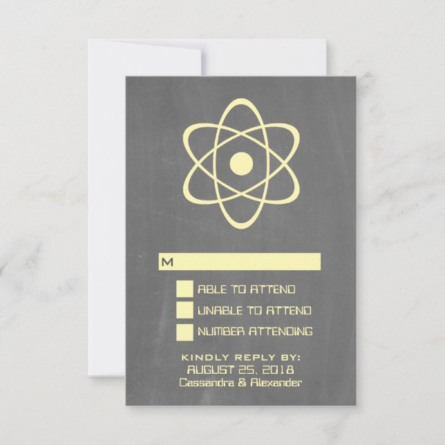 Cartão de Resposta de Quadro Atômico Amarelo (Frente)