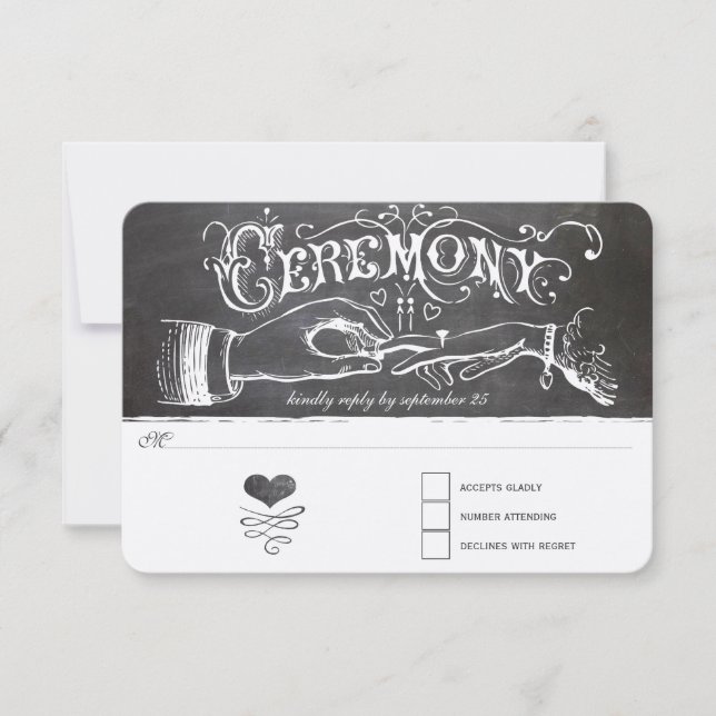 Cartão de Resposta de Quadro Negro de Cerimônia (Frente)