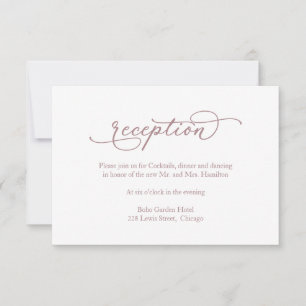 Cartão de Resposta de Recepção de Casamento com Ca