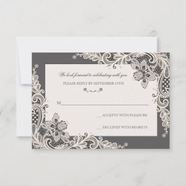 Cartão de Resposta de Romance Chalkboard (Frente)