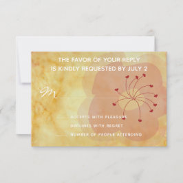 Cartão de Resposta de RSVP de Casamento Asiático I