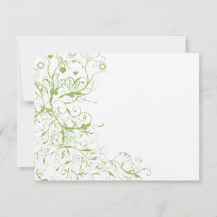 Cartão de Resposta de RSVP de Casamento Birds & Sw