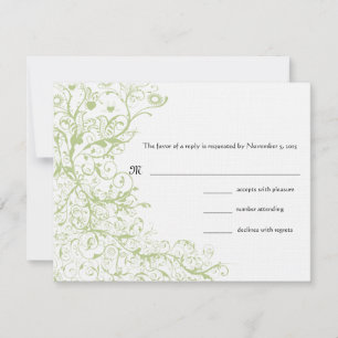 Cartão de Resposta de RSVP de Casamento Birds & Sw