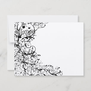 Cartão de Resposta de RSVP de Casamento Birds & Sw