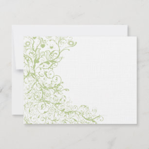Cartão de Resposta de RSVP de Casamento Birds & Sw