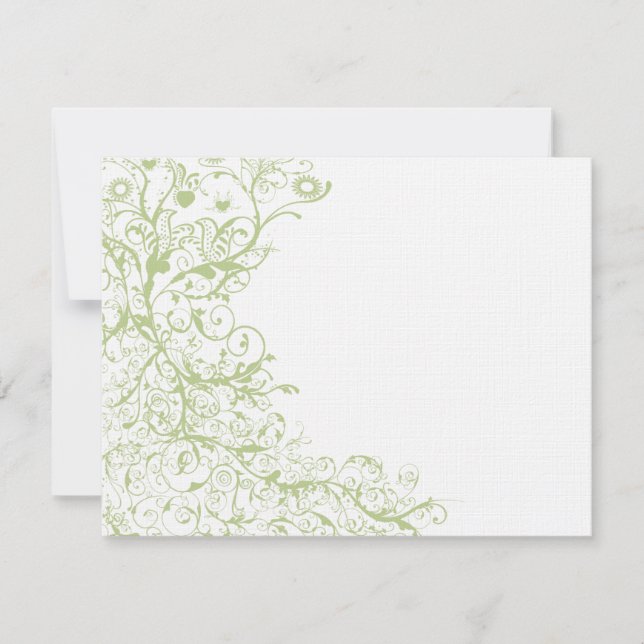 Cartão de Resposta de RSVP de Casamento Birds & Sw (Frente)