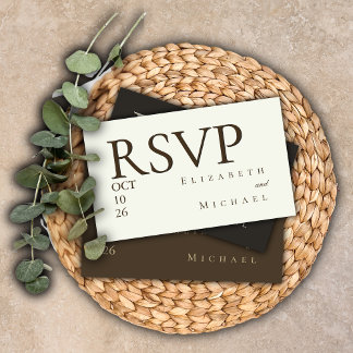Cartão de Resposta de RSVP de Casamento Boho Minim