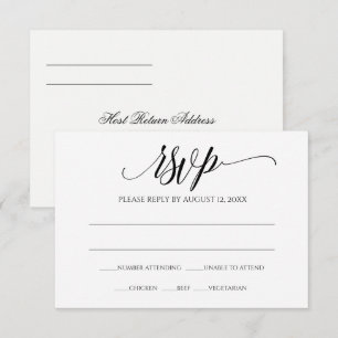 Cartão de Resposta de RSVP de Casamento   Caligraf