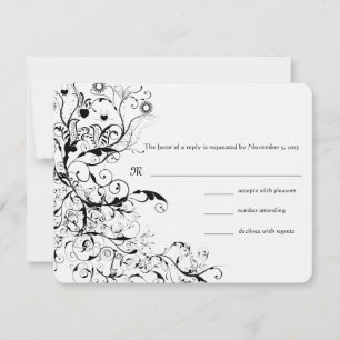 Cartão de Resposta de RSVP de Casamento de Aves e