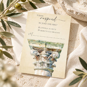 Cartão de Resposta de RSVP de Casamento de Coluna